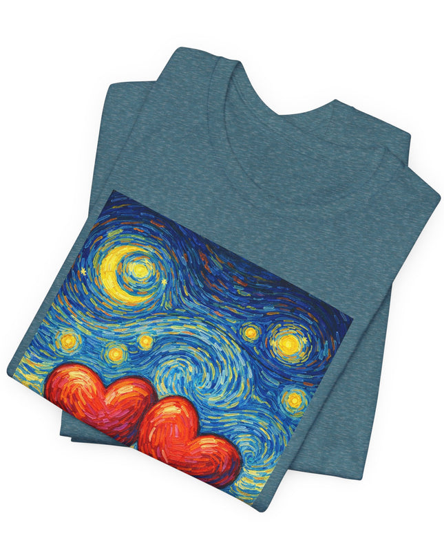 "Valentine's Day, New Adventures - Vincent Van Gogh Style" Unisex Jersey Short Sleeve Tee