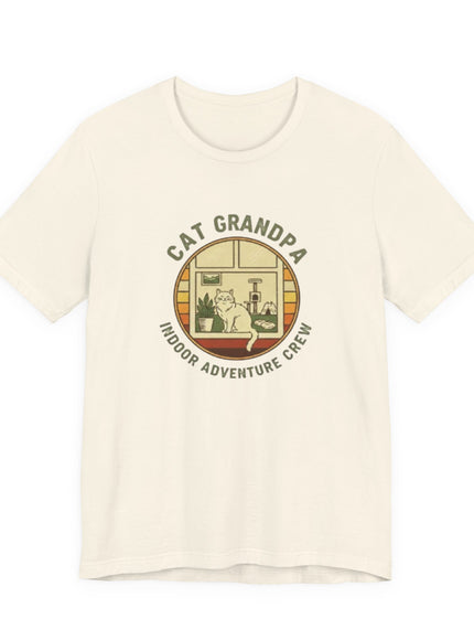 "Cat Grandpa Indoor Adventure Crew" Unisex Jersey Short Sleeve Tee