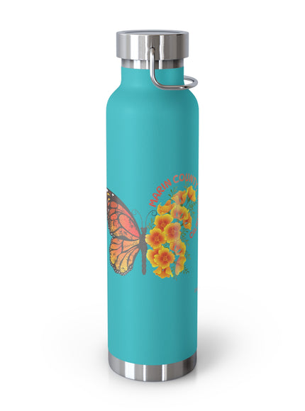 "Butterflies and Poppies Marin County, California" Copper Vacuum Insulated Bottle, 22oz