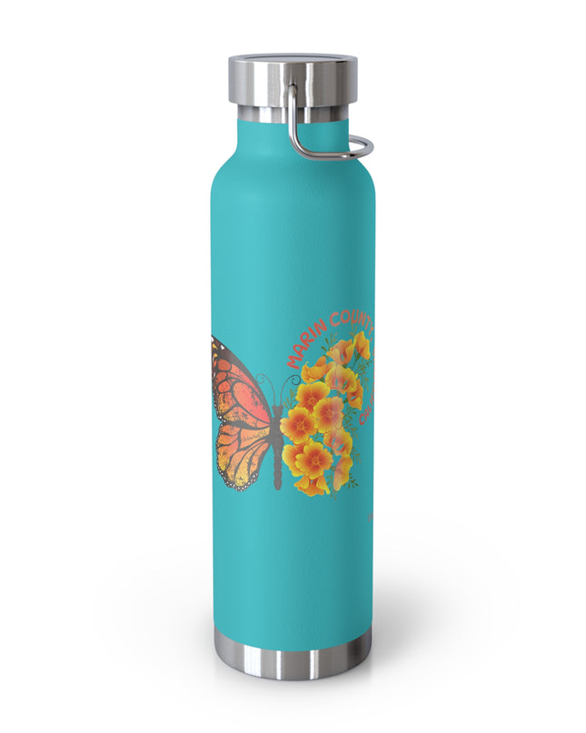 "Butterflies and Poppies Marin County, California" Copper Vacuum Insulated Bottle, 22oz