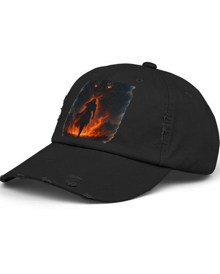 "Eye of the tiger, walking through fire" Unisex Distressed Cap