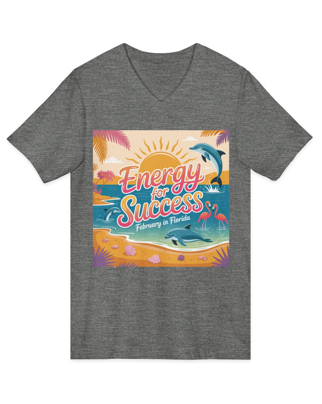 "February in Florida, Energy for Success" Ladies' V-Neck T-Shirt