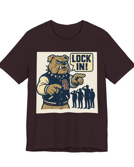 "The Fierce San Rafael High School Bulldog says Lock in!" Unisex Jersey Short Sleeve Tee