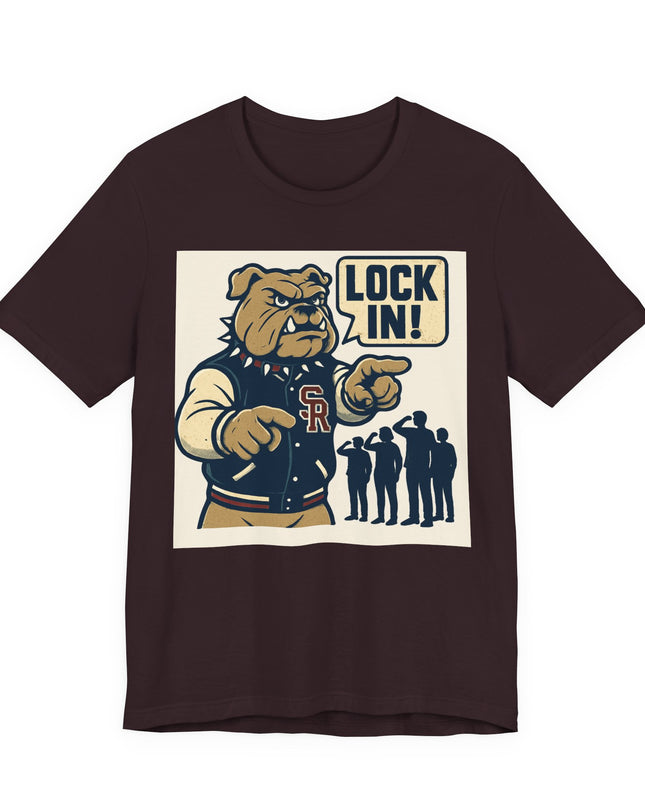"The Fierce San Rafael High School Bulldog says Lock in!" Unisex Jersey Short Sleeve Tee