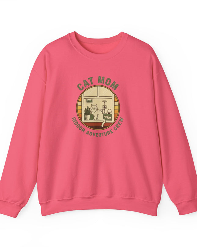 "Cat Mom Indoor Adventure Crew" Unisex Adult Sweatshirt