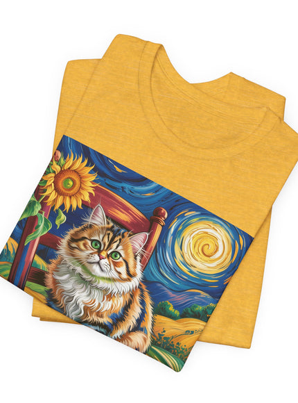 "Cat - Vincent Van Gogh style" V.1 Unisex Jersey Short Sleeve Tee