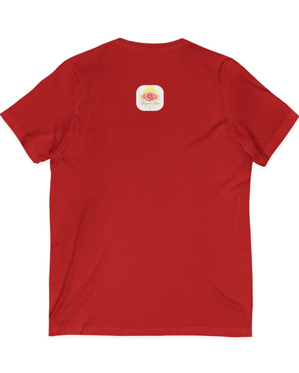 "Happy Valentine's Day" Unisex Jersey Short Sleeve V-Neck Tee