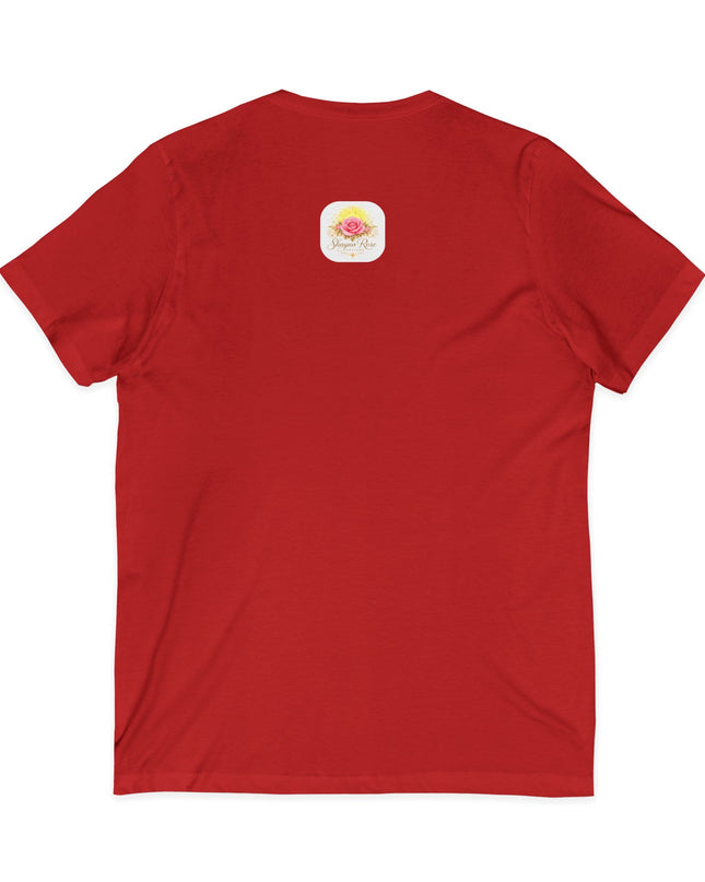 "Happy Valentine's Day" Unisex Jersey Short Sleeve V-Neck Tee