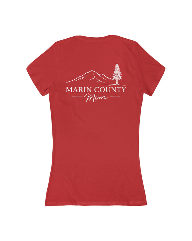 "Marin County Mom" Women's Jersey Short Sleeve Deep V-Neck Tee