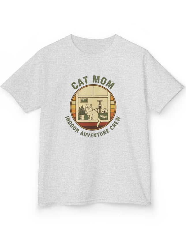 "Cat Mom Indoor Adventure Crew" Kids Heavy Cotton Tee