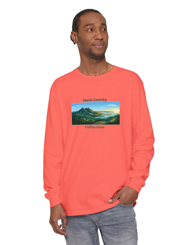 "Marin County - Endless Views" Unisex Garment-dyed Long Sleeve T-Shirt