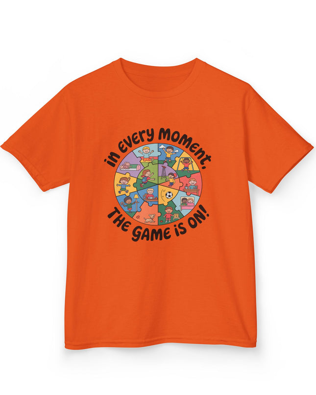 "In every moment, the game is on" Kids Short Sleeve Tee