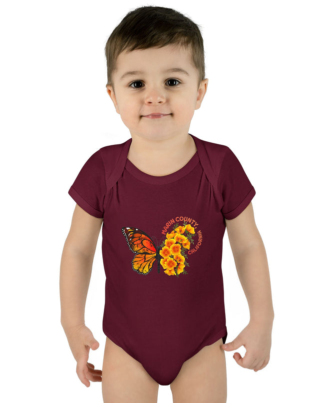 "Butterflies and Poppies Marin County, California" Infant Baby Rib Bodysuit