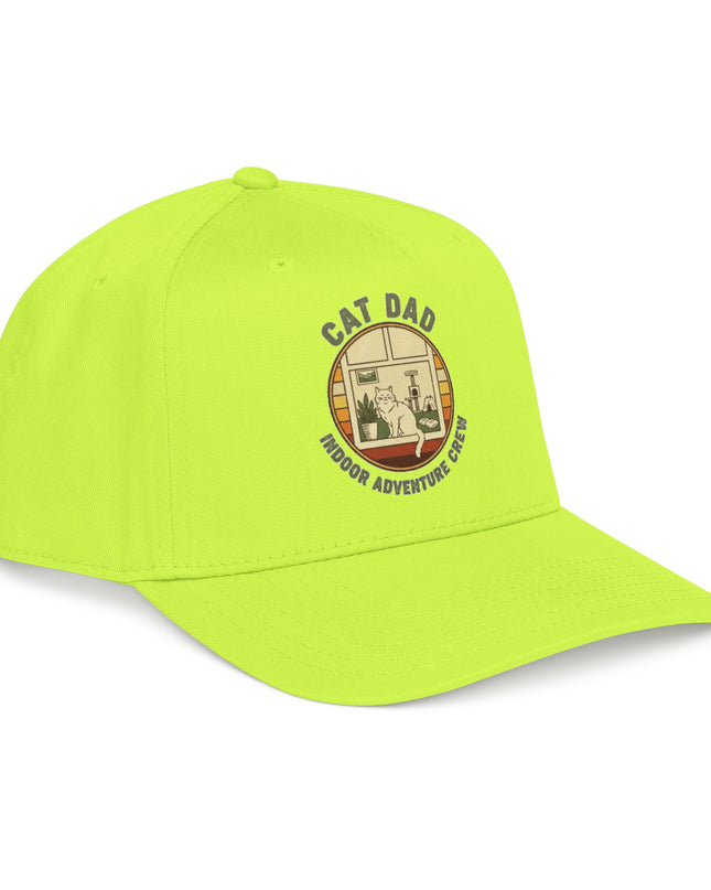 "Cat Dad Indoor Adventure Crew" Mid Profile Baseball Cap