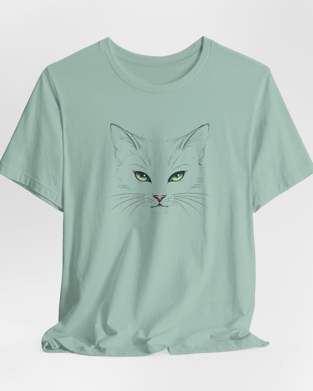 "Cat Face Sketch" Unisex Jersey Short Sleeve Tee