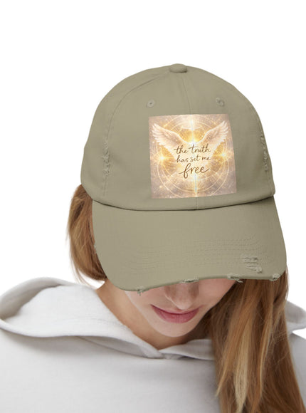 "The Truth Will Set You Free" Unisex Distressed Cap