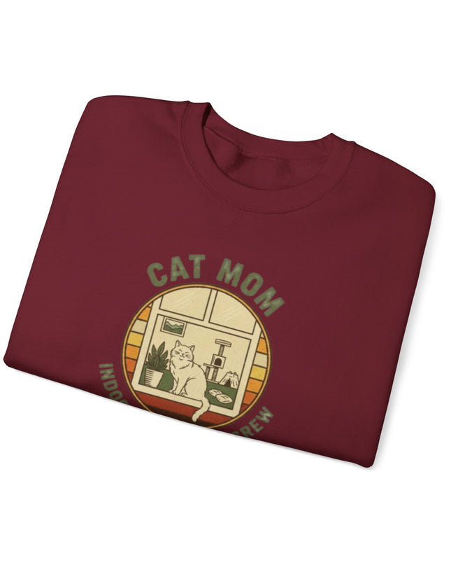 "Cat Mom Indoor Adventure Crew" Unisex Adult Sweatshirt