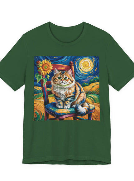 "Cat - Vincent Van Gogh style" V.1 Unisex Jersey Short Sleeve Tee