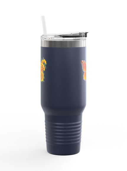"Butterfly Poppies" Insulated Travel Mug, 40oz