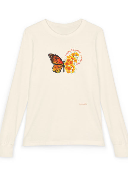 "Butterfly and Poppies" Youth Jersey Long Sleeve Tee