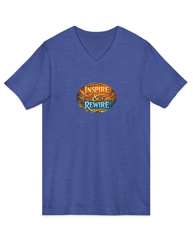 "Inspire and Rewire" Unisex Jersey Short Sleeve V-Neck Tee