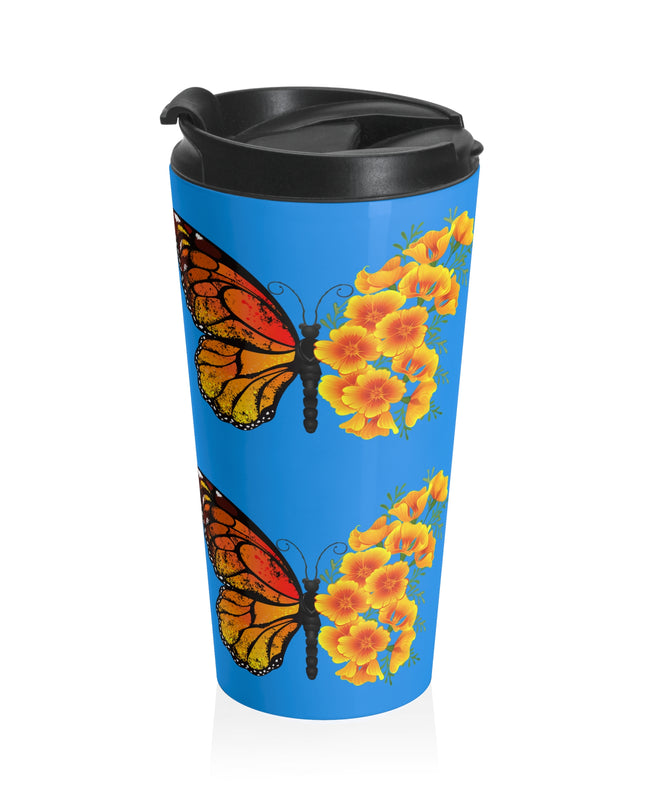 "Butterfly Poppies" Stainless Steel Travel Mug