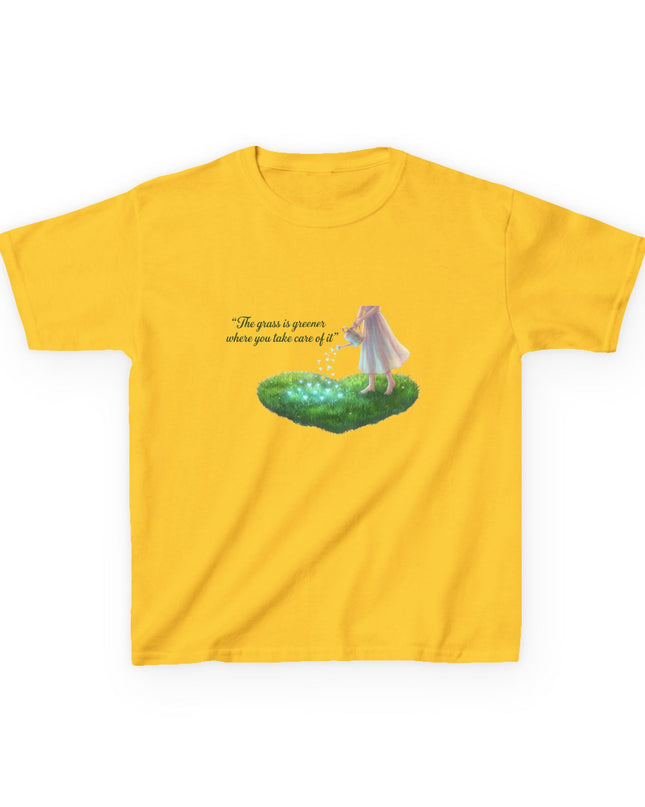 "The Grass is Greener Where You Take Care of It" Kids Heavy Cotton Tee