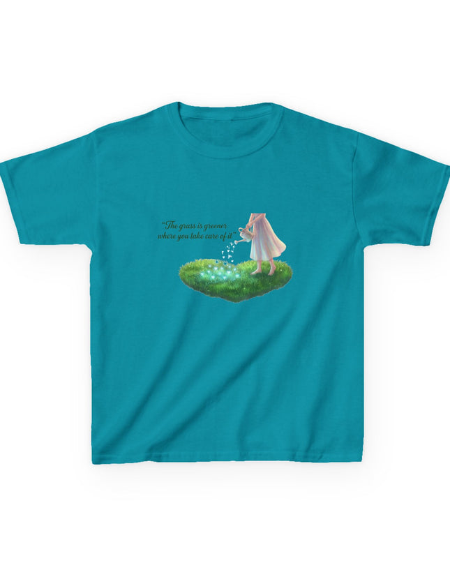 "The Grass is Greener Where You Take Care of It" Kids Heavy Cotton Tee