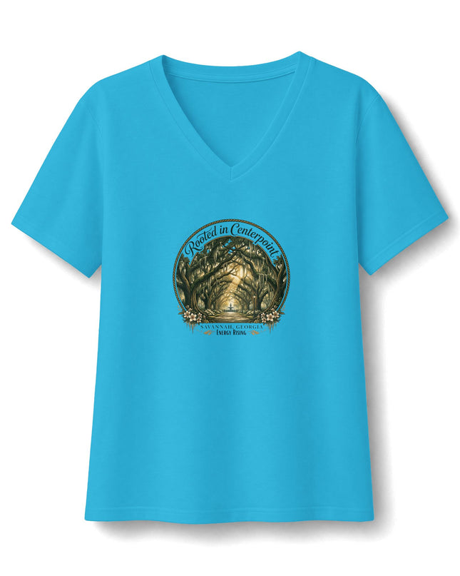"Rooted in my Centerpoint" Women's Relaxed Jersey Short Sleeve V-Neck Tee