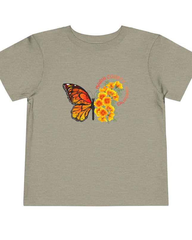 "Butterflies and Poppies Marin County, California" Toddler Short Sleeve Tee