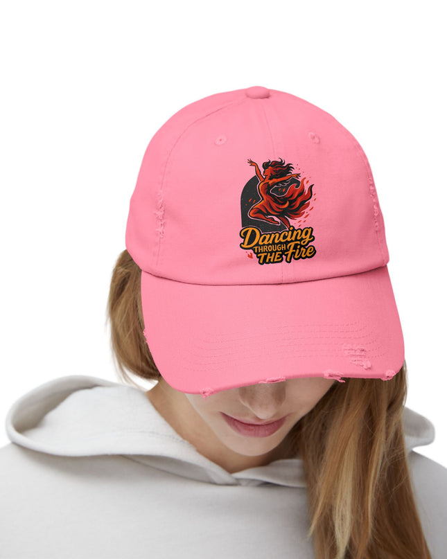 "Dancing through the fire" Unisex Distressed Cap