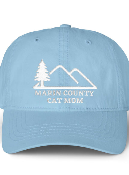 "Marin County Cat Mom" Women's Pigment-Dyed Cap with Fashion Undervisor (Embroidery)