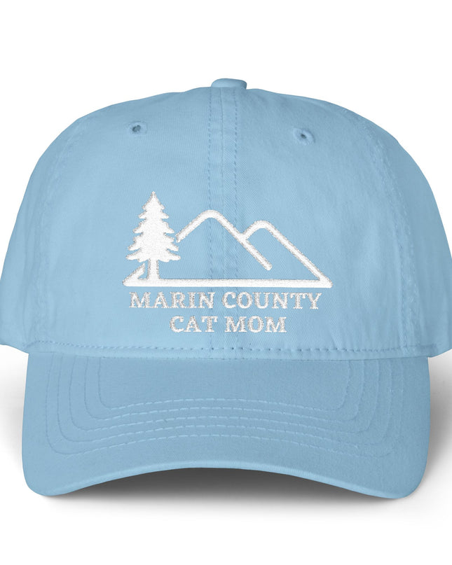 "Marin County Cat Mom" Women's Pigment-Dyed Cap with Fashion Undervisor (Embroidery)