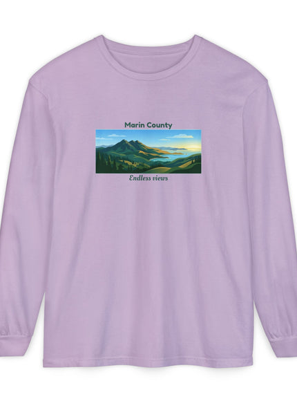 "Marin County - Endless Views" Unisex Garment-dyed Long Sleeve T-Shirt