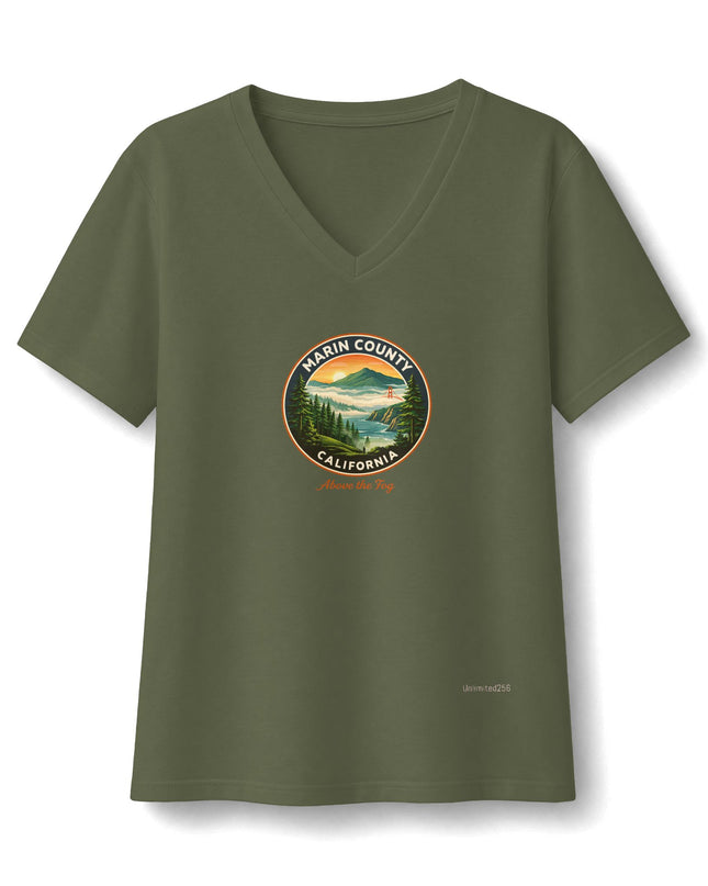 "Above the Fog" Women's Relaxed Jersey Short Sleeve V-Neck Tee