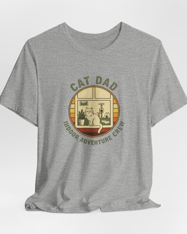 "Cat Dad Indoor Adventure Crew" Unisex Jersey Short Sleeve Tee