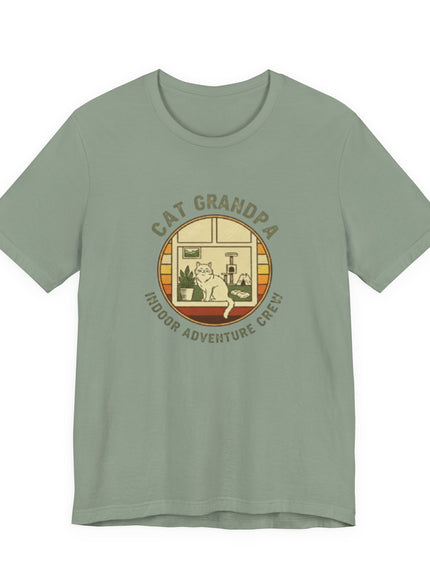 "Cat Grandpa Indoor Adventure Crew" Unisex Jersey Short Sleeve Tee