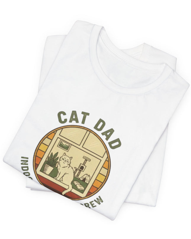 "Cat Dad Indoor Adventure Crew" Unisex Jersey Short Sleeve Tee