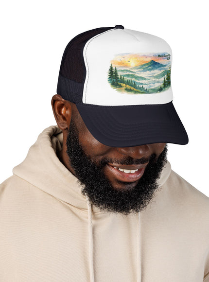 "Marin County, Where the Hills Meet the Sky" Foam Trucker Hat