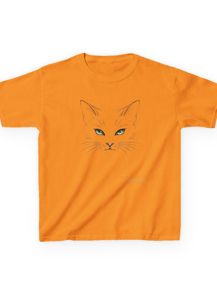 "Cat Face Sketch" Kids Heavy Cotton Tee