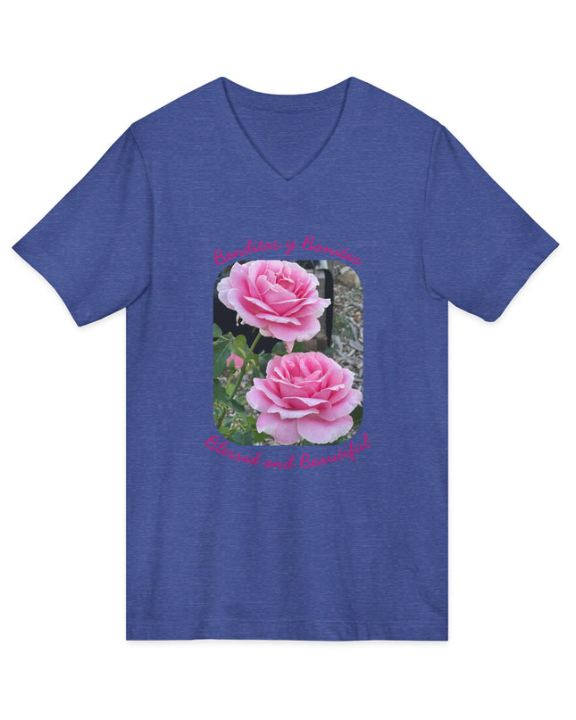"Blessed and Beautiful" Ladies' V-Neck T-Shirt