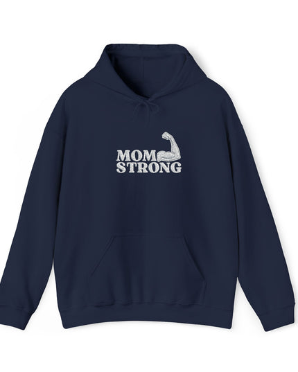"Mom Strong (White embroidery)" Unisex Heavy Blend Hooded Sweatshirt