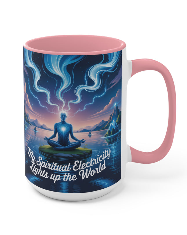"My Spiritual Electricity Lights Up the World" Accent Mug