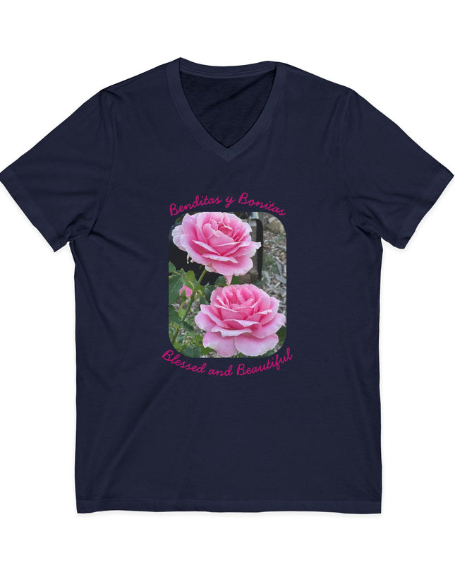 "Blessed and Beautiful" Ladies' V-Neck T-Shirt