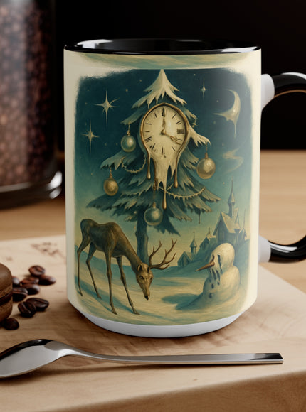 "Classic Christmas Scene (Salvador Dali Style)"  Accent Mug