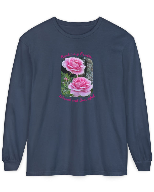 "Blessed and Beautiful" Unisex Garment-dyed Long Sleeve T-Shirt