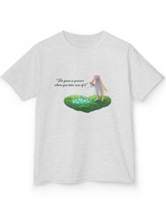 "The Grass is Greener Where You Take Care of It" Kids Heavy Cotton Tee