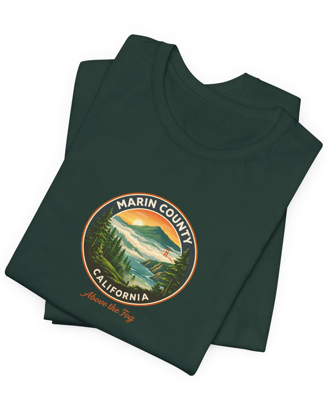 "Marin County, Above the Fog" Unisex Jersey Short Sleeve Tee