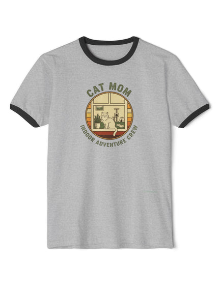 "Cat Mom" Unisex Cotton Ringer T-Shirt