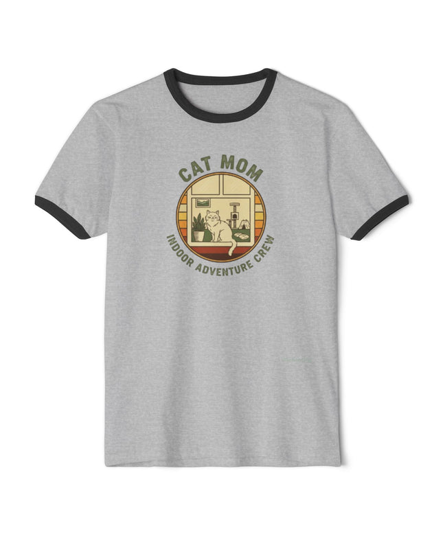 "Cat Mom" Unisex Cotton Ringer T-Shirt